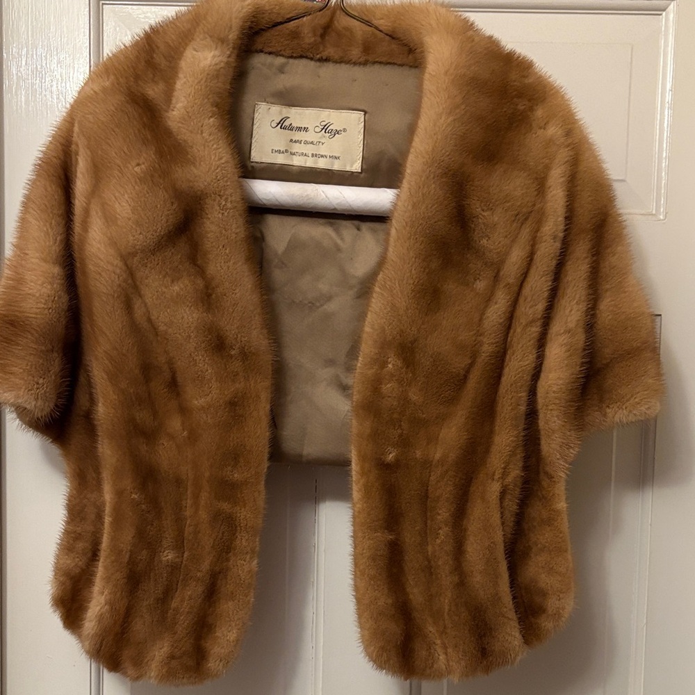 Autumn Haze Brown Mink Shawl